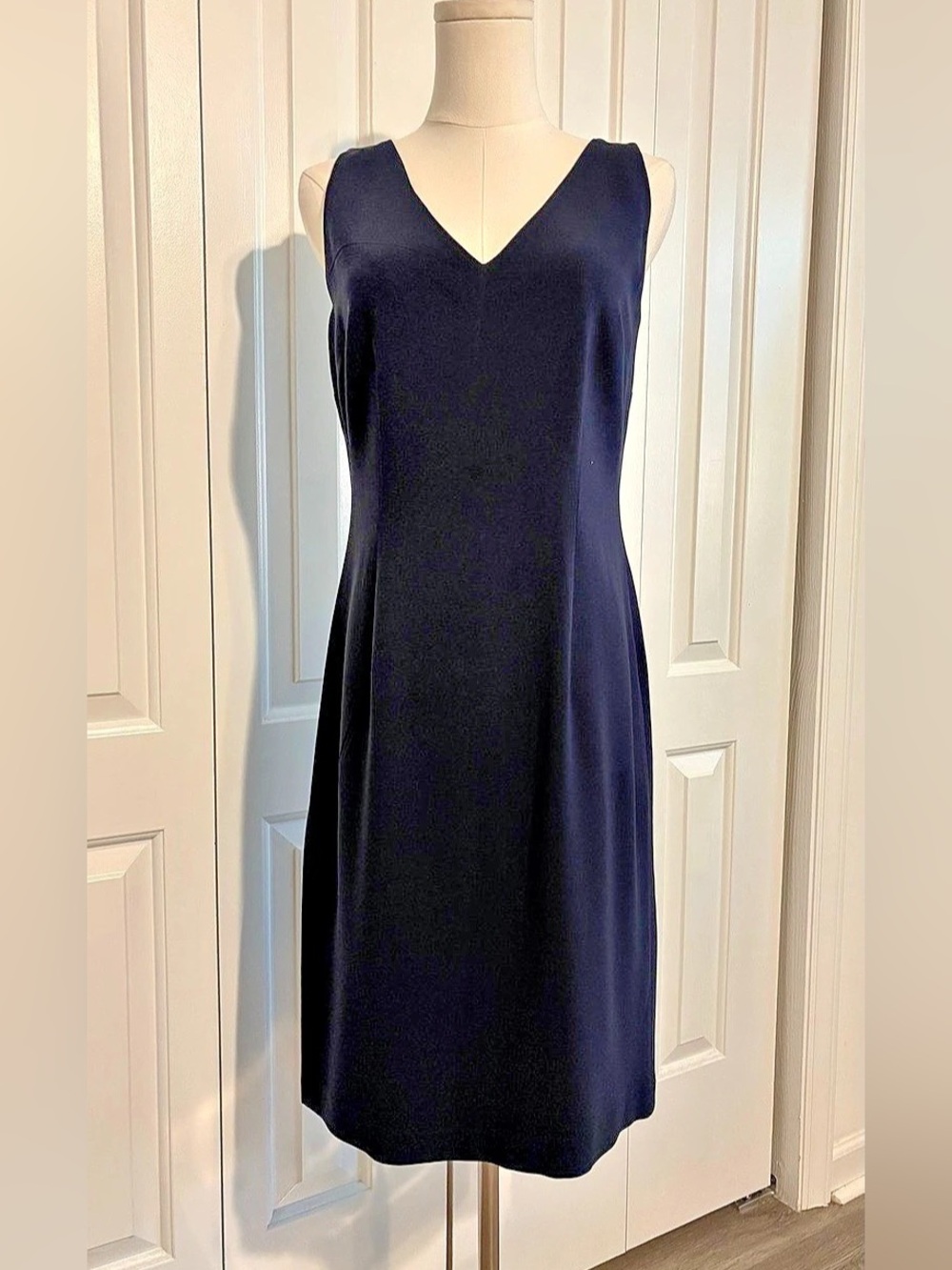 LAUREN RALPH LAUREN Navy Blue Sleeveless Sheath Midi Dress Size 6